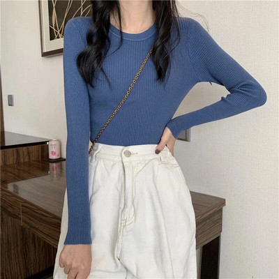 Yasuk Proljeće Jesen Zima Ženska bluza Ženski jednobojni, ležerni, jednostavni, mekani pulover, dolčevita, topla, uska, pletena pulover od baršuna