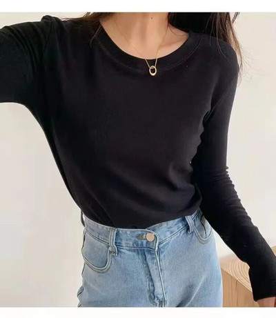 Yasuk Proljeće Jesen Zima Ženska bluza Ženski jednobojni, ležerni, jednostavni, mekani pulover, dolčevita, topla, uska, pletena pulover od baršuna