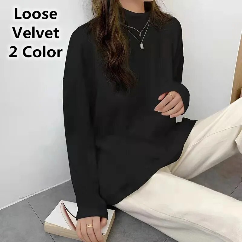 Yasuk Proljeće Jesen Zima Ženska bluza Ženski jednobojni, ležerni, jednostavni, mekani pulover, dolčevita, topla, uska, pletena pulover od baršuna