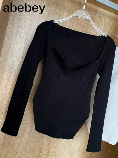 Kandiline krae pikkade varrukatega naiste kampsunid, kootud pullover, naiste kevad-sügis kampsun, talvetopsid naistele, must valge kampsun