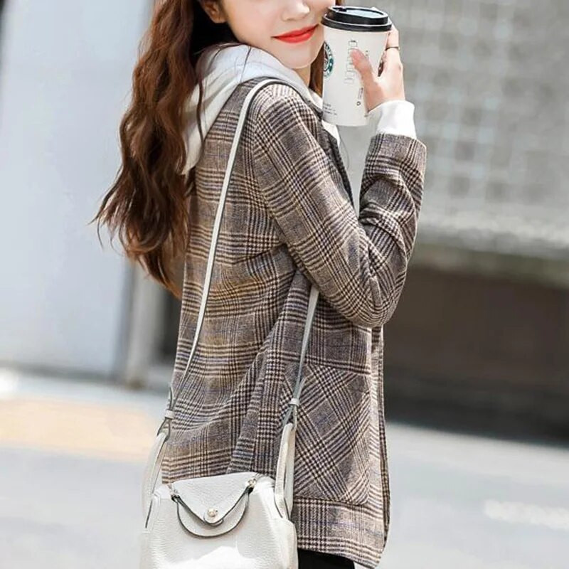 Moodsad revääridega, nööpidega ühendatud taskud Korea võrega bleiser, naiste rõivad 2023. aasta sügis, uued vabaaja topid, lahtised naiste bleiserid