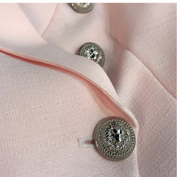 ΥΨΗΛΗΣ ΠΟΙΟΤΗΤΑΣ Νέα Μόδα 2022 Μπαρόκ Σχεδιαστή Μπουφάν Μπλέιζερ Γυναικείο Ασημένιο Λιοντάρι Εξωτερικά ρούχα με διπλό στήθος