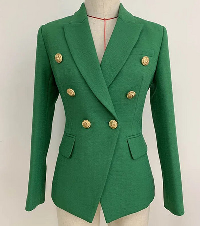 KÕRGE KVALITEETNE uus mood 2022 barokkstiiliga bleiseri jakk Naiste hõbedase lõvinööbiga kaherealise bleiseriga ülerõivad