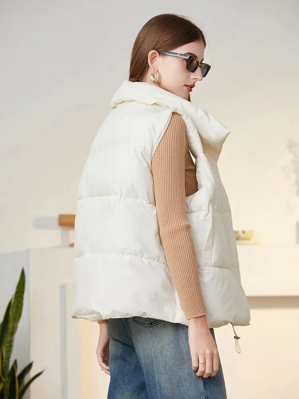 Roosa on must uus soe sügistalv naiste lühike vestiga mantel Taskud vabaaja mood Varrukateta jakk Soliidne vest naistele