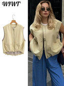 O-kaelusega varrukateta tõmblukuga naiste vest, 2023. aasta sügisene tasku, nööriga naiste vest vabaaja vaba tänavariietus, sobivad jakid