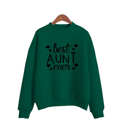 Καλύτερη θεία ποτέ Γυναικεία φούτερ με στάμπα Γλυκό κορεατικό πλεκτό πουλόβερ με λαιμόκοψη Χοντρό φθινοπωρινό χειμωνιάτικο ζαχαρωτά γυναικεία ρούχα