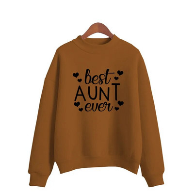 Καλύτερη θεία ποτέ Γυναικεία φούτερ με στάμπα Γλυκό κορεατικό πλεκτό πουλόβερ με λαιμόκοψη Χοντρό φθινοπωρινό χειμωνιάτικο ζαχαρωτά γυναικεία ρούχα