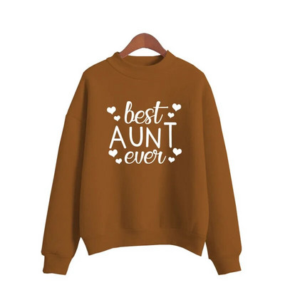 Καλύτερη θεία ποτέ Γυναικεία φούτερ με στάμπα Γλυκό κορεατικό πλεκτό πουλόβερ με λαιμόκοψη Χοντρό φθινοπωρινό χειμωνιάτικο ζαχαρωτά γυναικεία ρούχα