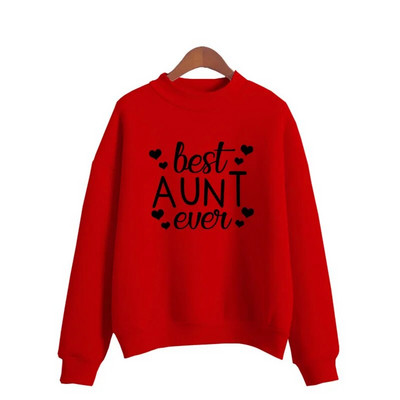 Καλύτερη θεία ποτέ Γυναικεία φούτερ με στάμπα Γλυκό κορεατικό πλεκτό πουλόβερ με λαιμόκοψη Χοντρό φθινοπωρινό χειμωνιάτικο ζαχαρωτά γυναικεία ρούχα