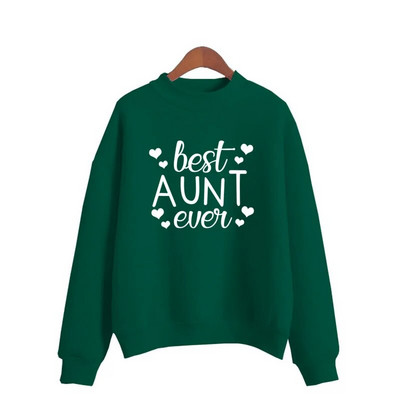 Καλύτερη θεία ποτέ Γυναικεία φούτερ με στάμπα Γλυκό κορεατικό πλεκτό πουλόβερ με λαιμόκοψη Χοντρό φθινοπωρινό χειμωνιάτικο ζαχαρωτά γυναικεία ρούχα