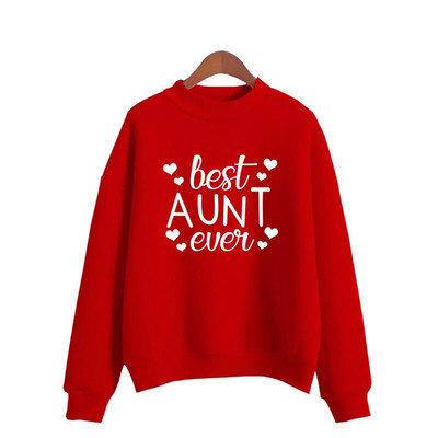 Καλύτερη θεία ποτέ Γυναικεία φούτερ με στάμπα Γλυκό κορεατικό πλεκτό πουλόβερ με λαιμόκοψη Χοντρό φθινοπωρινό χειμωνιάτικο ζαχαρωτά γυναικεία ρούχα