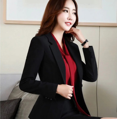 Visokokvalitetni ženski blejzeri Jakna Proljeće Jesen Žensko uredsko radno odijelo Kaput Ženski korejski ležerni kratki sako s jednim gumbom Femme