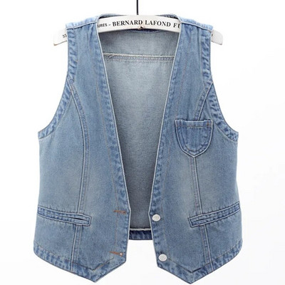 Uus Denim Naiste Vest Luksuslikud Pärlid Mood Rebenenud Sügisteksad Jope Varrukateta Avar lühike mantel põhjuslikud vestid 5XL