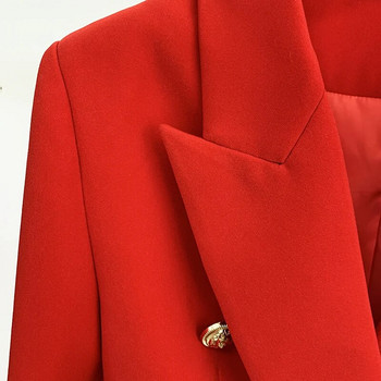 HIGH STREET 2023 Classic Designer Blazer Jacket Γυναικείο Λεπτή Εφαρμογή Μεταλλικά Κουμπιά Lion Double Breasted Blazer Plus size S-5XL
