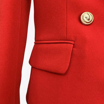 HIGH STREET 2023 Classic Designer Blazer Jacket Γυναικείο Λεπτή Εφαρμογή Μεταλλικά Κουμπιά Lion Double Breasted Blazer Plus size S-5XL