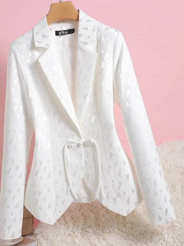 Naiste mood, pikkade varrukatega šikk bleiser Elegantne šikk klassikaline riietus, toa magamaminekuks tehtud krae vabaajarõivaste bleiser Uus