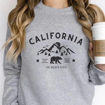 Суитшърт California Bear Тениска California Тениска Juneteenth Shirt Калифорнийска риза за жени Унисекс Суичър California Crewneck