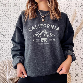 Суитшърт California Bear Тениска California Тениска Juneteenth Shirt Калифорнийска риза за жени Унисекс Суичър California Crewneck