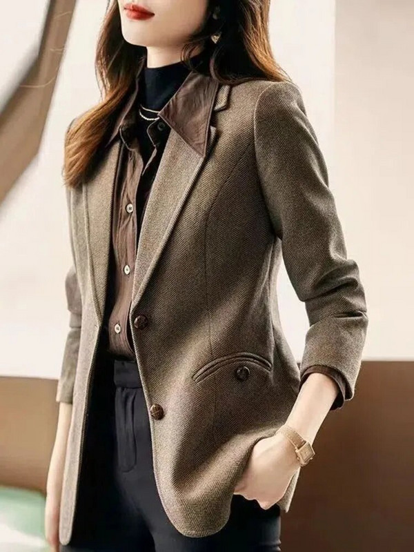 Moodne temperament reväär, pikkade varrukatega vabaaja bleiser Professionaalne elegantne šikk vabaajarõivad, mis sobivad kevadsügiseks, uus