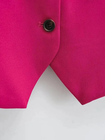 Γυναικεία Μόδα V λαιμόκοψη αμάνικα τσέπες Κοντό γιλέκο Μπουφάν Γυναικείο Γυναικείο Μονόστηθο Casual Slim Waist Coat Tops CT2208