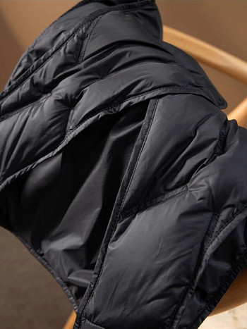 Κορεάτικο πουπουλένιο βαμβακερό γιλέκο Γυναικείο σακάκι V λαιμόκοψη Αμάνικο χαλαρό casual vintage ανοιχτόχρωμο παλτό Φθινόπωρο Χειμώνας 2023 Μπλουζ