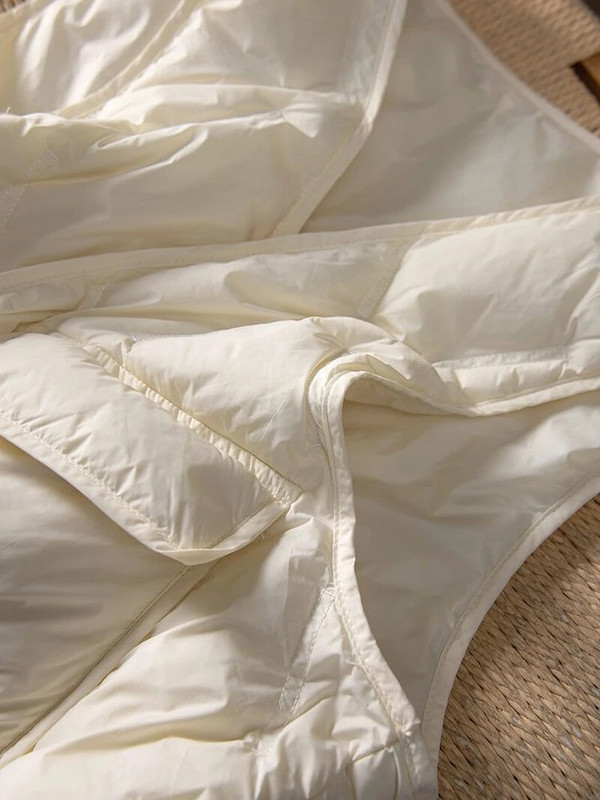 Korea udupuuvillane vestiga jope naiste V-kaelusega, varrukateta vaba vabaaja vintage kerge sulemantel 2023. aasta sügistalv topid