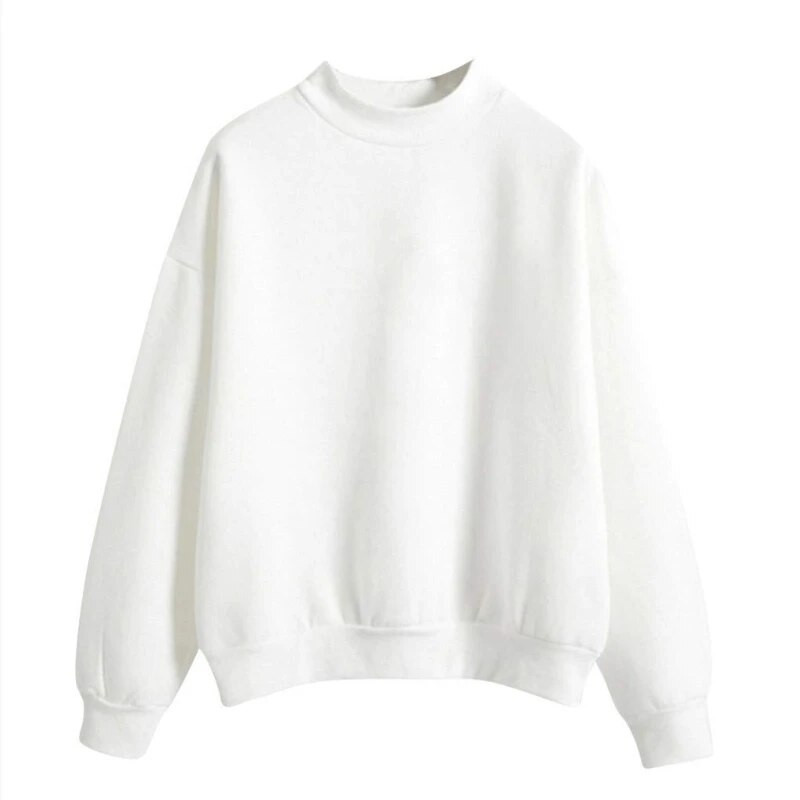 M2EA Casual μακρυμάνικο πουλόβερ με λαιμόκοψη μπλουζάκι για γυναίκες Μόδα Απλές μονόχρωμες φούτερ ώμου