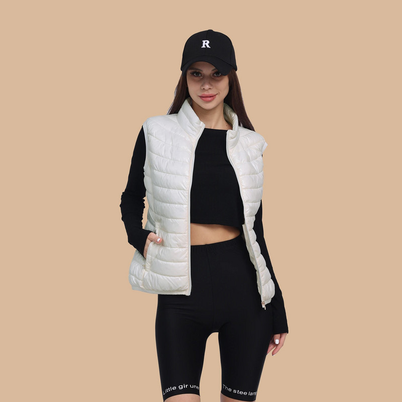 SANTELON Naiste talvine ülikerge sooja veekindel pakendatav puffervest ja taskutega varrukateta kaelusega ülerõivad