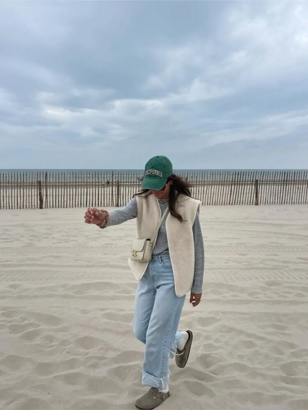 Beežist fliisist plüüsist vestiga jope šikk talve lambavillast kašmiirvest naistele, uued varrukateta täisvestid