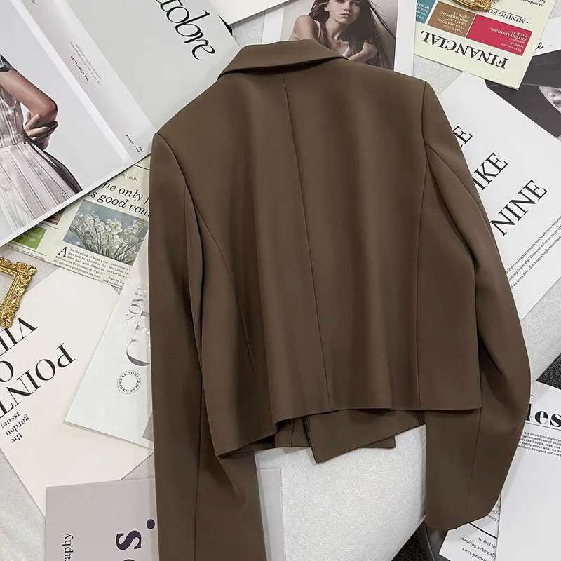 Kevad-sügis-talvine naiste bleiser Korea stiilis kontoris Kärbitud bleiserid Naistele sobivad tänava pikkade varrukatega ülikonnajope