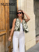 Nlzgmsj TRAF tikitud vestid top naiste vest 2023 suvine lahtine vest Naiste kardigan Outwear varrukateta topid Chic Tank