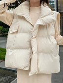 Jielur Pure Color lahtine naiste vest šikk tõmblukuga üherealine lihtne kontori naiste vabaaja talv valge must hall naiste vest