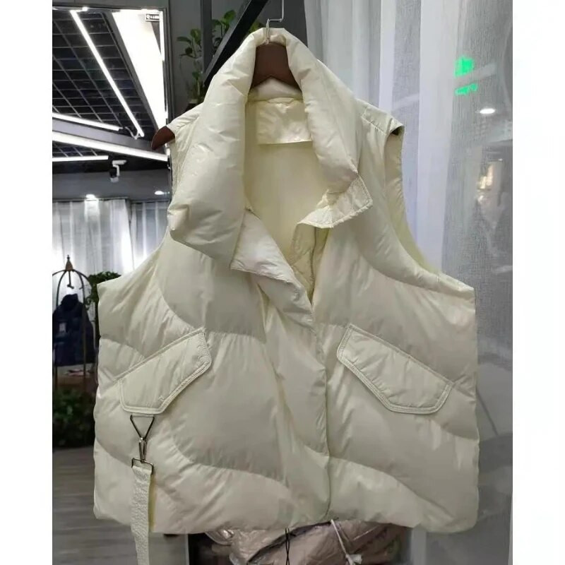 Naiste puuvillane sulevest mantel Sügistalvejope Moodne varrukateta vest Naiste puuvillase polsterdatud parkad Puhvervestid vest