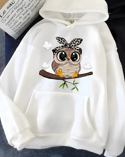 Hirsionsan Kawaii Cartoon Print Hoodies Naiste ülisuured spordirõivad Naiste dressipluus Armas graafiline fliis Naisteriided 2023 Uus