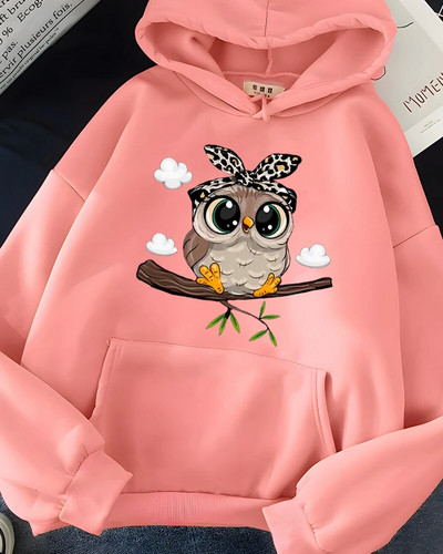 Hirsionsan Kawaii Cartoon Print Hoodies Naiste ülisuured spordirõivad Naiste dressipluus Armas graafiline fliis Naisteriided 2023 Uus