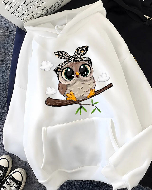 Hirsionsan Kawaii Cartoon Print Hoodies Naiste ülisuured spordirõivad Naiste dressipluus Armas graafiline fliis Naisteriided 2023 Uus
