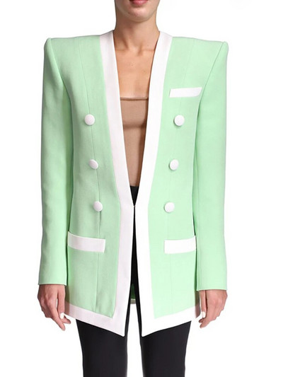 High STREET 2023 Νεότερο ντιζάιν μπουφάν γυναικείο σακάκι χρώματος διπλού στήθους