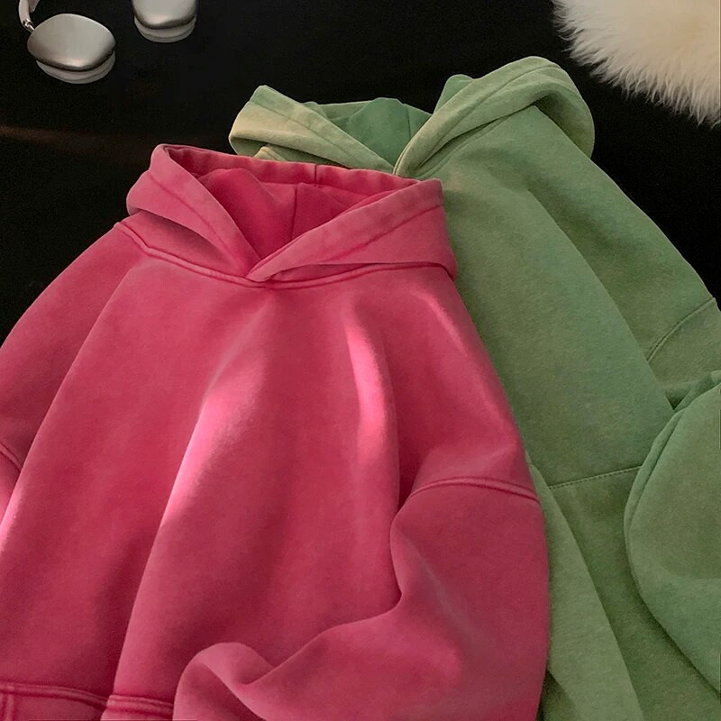 Privathinker Harajuku Vintage kapuutsid Pestud tänavariided lahtised Y2k hip-hop kapuutsiga dressipluusid paarile riided naiste pulloverid