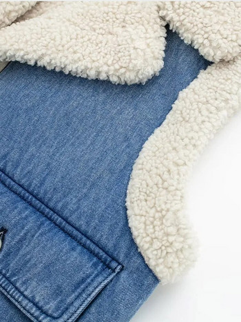 Χειμωνιάτικο ζεστό γιλέκο Γυναικείο μπουφάν Χοντρό συνονθύλευμα γυναικείο γιλέκο Φθινοπωρινό χειμερινό πέτο φλις τσέπη αμάνικο Lady 2023 Streetwear