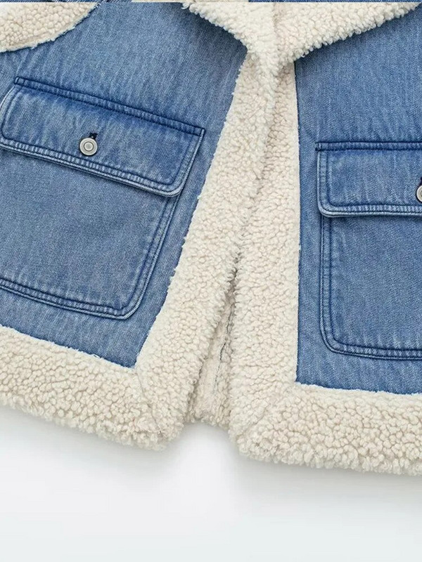 Talvine soe vest jakk Naiste paks lapiline naiste vest Sügisene talverevääriga fliisist tasku, varrukateta daami 2023 tänavarõivad