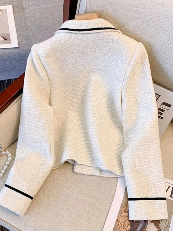 Naiste bleisermood vabaaja elegantne kontoritöö šikk mood klassikaline, mugav lahtikäiva kraega High Street jakid Uus