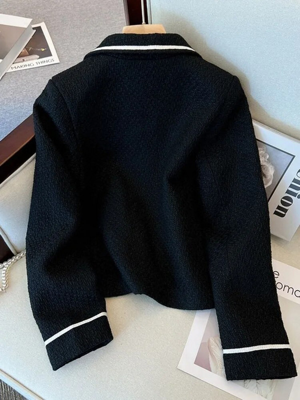 Naiste bleisermood vabaaja elegantne kontoritöö šikk mood klassikaline, mugav lahtikäiva kraega High Street jakid Uus