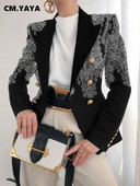 CM.YAYA Streetwear Paisley Butterfly Chiani trükitud kaherealine pikkade varrukatega bleiser naistele 2022. aasta sügistalvised INS-i bleiserid