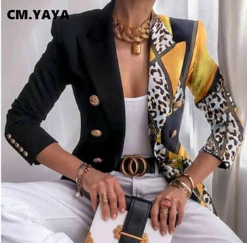CM.YAYA Streetwear Paisley Butterfly Chian Blazer με μακρυμάνικο διπλό στήθος για γυναίκες 2022 Φθινόπωρο, Χειμώνας INS Blazer