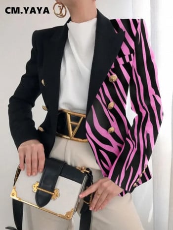 CM.YAYA Streetwear Paisley Butterfly Chian Blazer με μακρυμάνικο διπλό στήθος για γυναίκες 2022 Φθινόπωρο, Χειμώνας INS Blazer