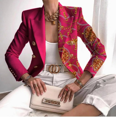 CM.YAYA Streetwear Paisley Butterfly Chiani trükitud kaherealine pikkade varrukatega bleiser naistele 2022. aasta sügistalvised INS-i bleiserid