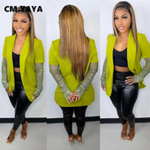 CM.YAYA moe naiste võrk, pikkade varrukatega, silmustega bleiser, 2023. aasta tänavarõivad INS bleiserid, mantel