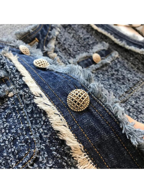 2023 Καλοκαίρι Κορεάτικο στυλ Casual αμάνικο τζιν γιλέκο Γυναικεία μόδα Street Style Μπλε Y2K Loose μονό παλτό