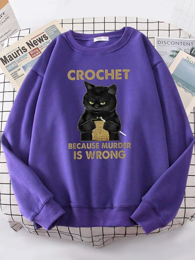 Βελονάκι γιατί το Murder Is Wrong Γυναικεία φούτερ με κουκούλα σε μόδα casual fleece Oversized φόρμα αθλητικής φόρμας με κουκούλα Hip Hop