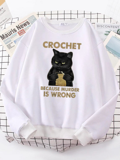 Βελονάκι γιατί το Murder Is Wrong Γυναικεία φούτερ με κουκούλα σε μόδα casual fleece Oversized φόρμα αθλητικής φόρμας με κουκούλα Hip Hop